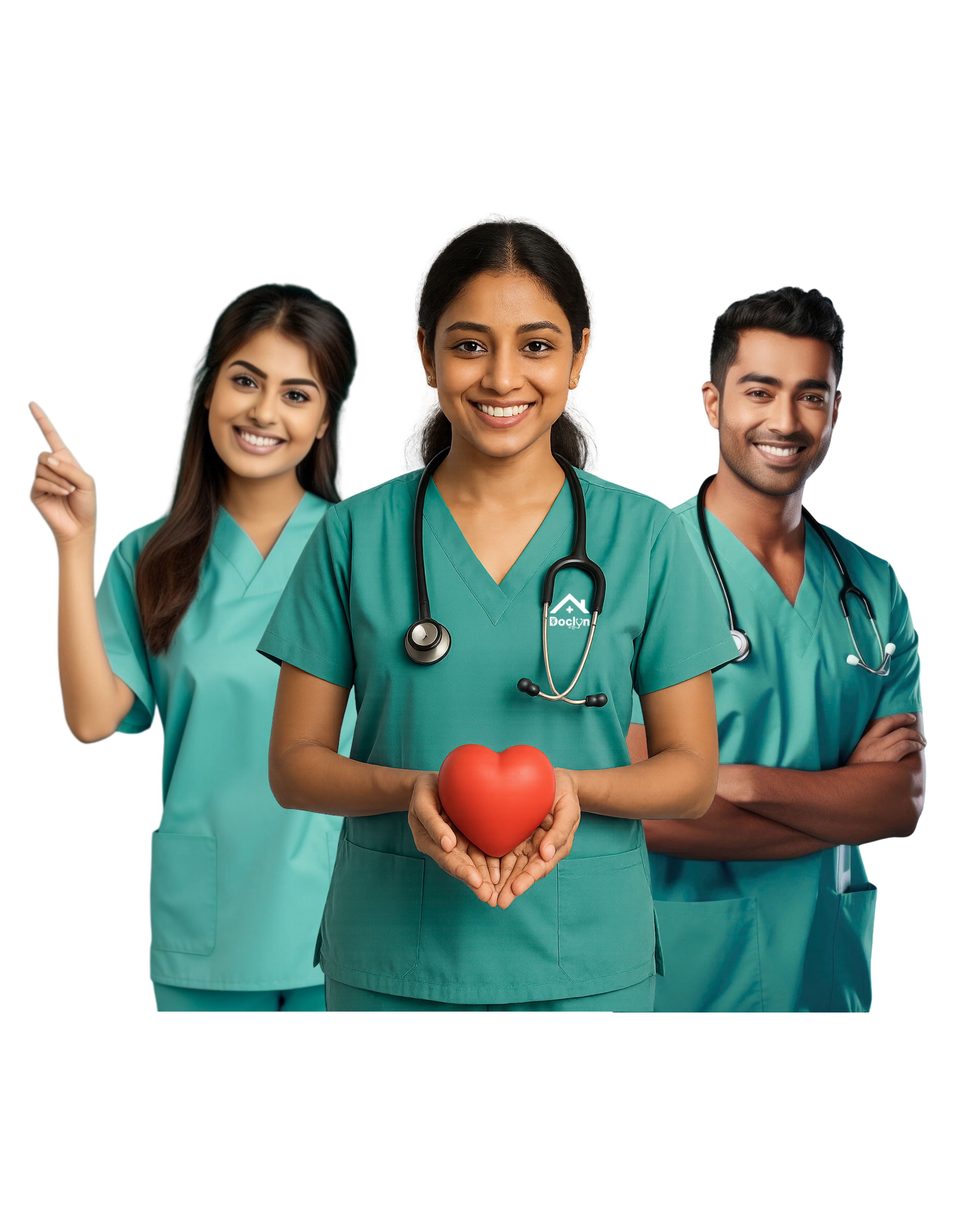 Smiling nurse providing home healthcare